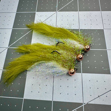 Load image into Gallery viewer, Extra Heavy Olive Ice Perch Fly Pattern by Trout Trap Flies
