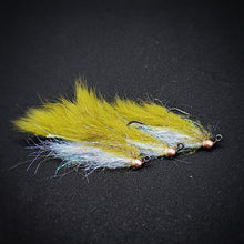 Load image into Gallery viewer, Olive Ice Perch Fly Pattern by Trout Trap Flies