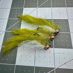 Extra Heavy Olive Ice Perch Fly Pattern by Trout Trap Flies