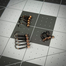 Load image into Gallery viewer, Limited Edition Black/Copper Lahontan Midge- 5 Pack