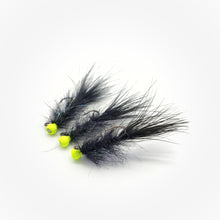 Load image into Gallery viewer, Black Tungsten Balanced Leech Flies - 3 Pack