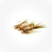 Load image into Gallery viewer, Canadian Brown Tungsten Balanced Leech Flies - 3 Pack