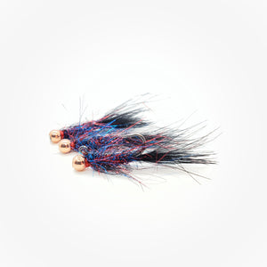 Midnight Cowboy Tungsten Balanced Leech Flies - 3 Pack